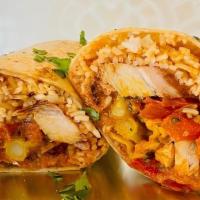 Coconut Curry Burrito · Coconut milk simmered with onions, garlic, ginger, and South Indian seasonings