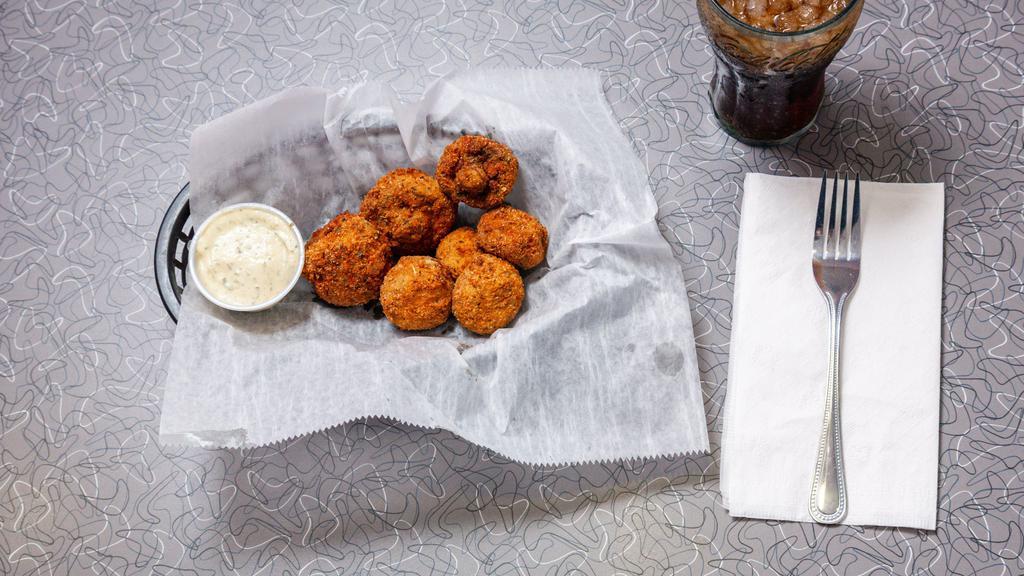Herb Fried Mushrooms · Hand breaded and served with parsley mayonnaise.