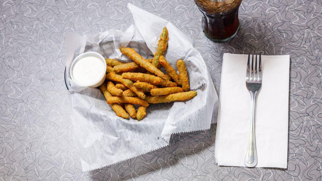 Fried Green Beans · Breaded green beans served with ranch dressing.