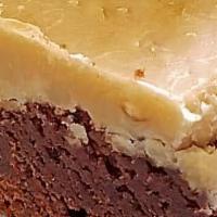 Praline Brownie · Fudge brownie topped with pecan praline.