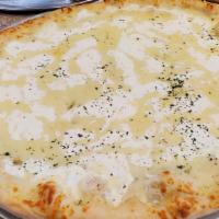 Ny White Pizza · Ricotta, garlic and mozzarella.