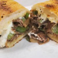 Steak & Cheese · Green pepper, mushrooms, and onions.