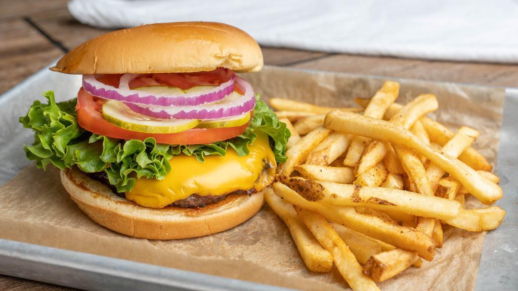 Bar-B-Q Cheeseburger · Served with 1 side.