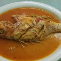 Stewed Red Snapper · Pwason et sauce. Fish served stewed in creole sauce. Red snapper stewed for hours in a flavo...