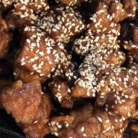 Sesame Chicken · With rice.