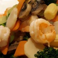 Steamed Shrimp With Vegetables · With rice. all dishes cooked without oil salt sugar or corn starch sauce on the side.