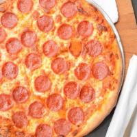 Pepperoni Pizza (Sicilian) · Mozzarella cheese, tomato sauce, and pepperoni.