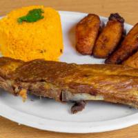 Pork Ribs · With two small sides.