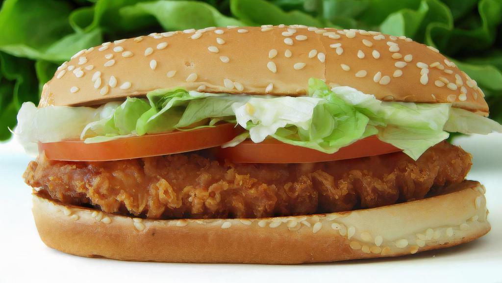 Ny Crispy Chicken Sandwich · Served with lettuce, tomatoes, onions, mayonnaise and white American cheese.