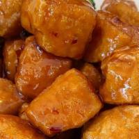 General Tso'S Tofu · Hot & Spicy. Crispy tofu with soft center, sauteed in General Tso's sauce.