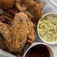 Fried Chicken Dinner · Served with 2 sides and bread.