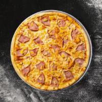 Aloha Madness Pizza  · Our famous house made dough topped with red sauce, ham, pineapples, and our house cheese blend