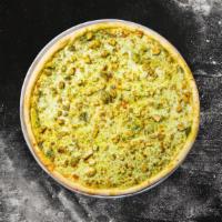 Chicken & Pesto Endgame  · Certified gluten free dough topped with pesto sauce, chicken, tomato, green peppers and prem...