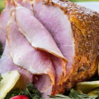 Glazed Bone In Ham - Average Weight 7.5 Pounds · Freshly glazed, spiral cut ham.  Weight will range between 7-8 lb.