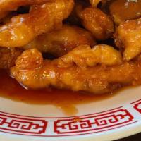 Orange Chicken · Spicy. Served with white rice. Hot and spicy.