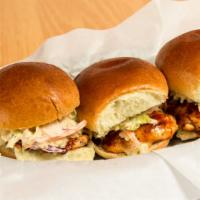 Funky Chik · Blacken chick with seared bbq. Topped with homemade slaw.