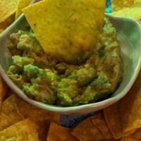Guacamole · Traditional Guacamole served with house made tortilla chips.