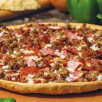 Joe'S Special · Meat lover's delight! Pepperoni, pork topping, ham, italian sausage and bacon.