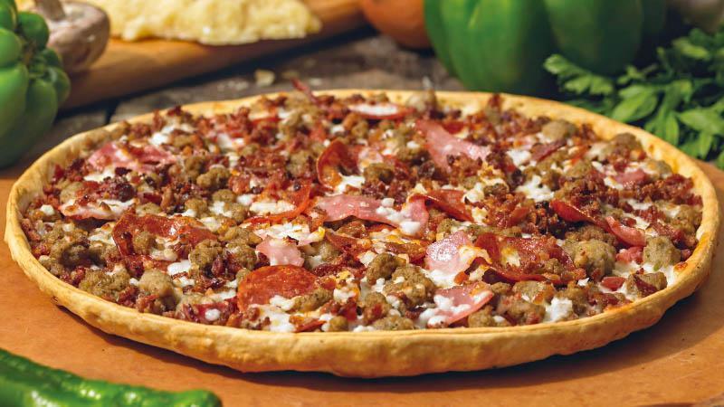 Joe'S Special · Meat lover's delight! Pepperoni, pork topping, ham, italian sausage and bacon.