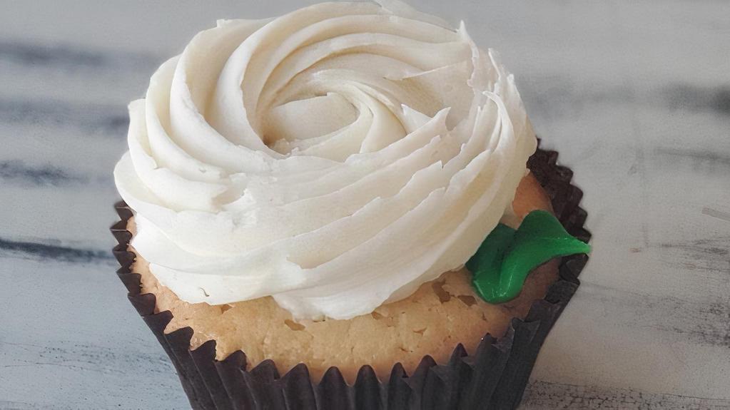 Cupcake, Wedding · Vanilla cake topped with a rosette of almond buttercream, tastes just like classic wedding cake!