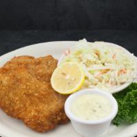 Cattleman'S White Fish Platter · Hand-breaded Atlantic cod served with your choice of side and tartar sauce.