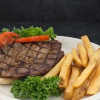 Steak Sandwich · A tender and juicy 6 oz. steak served on a toasted hoagie bun with shredded lettuce and toma...