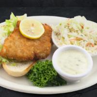 Whitefish Sandwich · Hand breaded Atlantic cod served on a toasted hoagie bun with shredded lettuce and our delic...