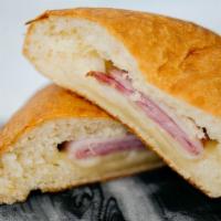 Ham & Cheese Croissant · Fresh baked ham and Swiss stuffed croissant