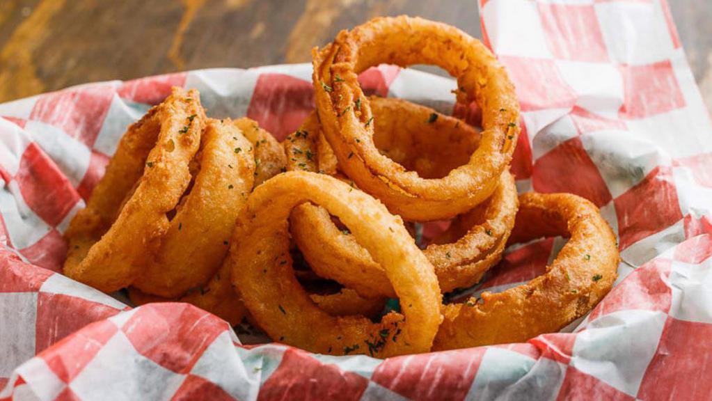 Onion Rings · Fried golden.