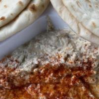 Baba Ghanoush · Served with Pita Bread.