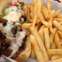 Philly Cheese Steak With French Fries · 