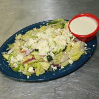 Primavera (Large) · Fresh mixed lettuce with Anaheim peppers, yellow squash, asparagus, broccoli, zucchini, purp...