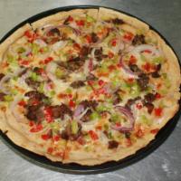 Owen’S Philly Cheesesteak (Gluten Free) · Roast beef or fajita chicken with green and red bell peppers, purple onions, olive oil and c...