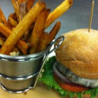 Fish Sandwich & Fries · Sandwich made with a piece of cut fish that is either fried, baked, or grilled.