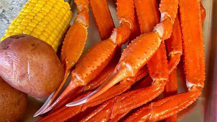 Crab Legs · Favorite. One lb crab legs served with new potatoes and corn on the cob.