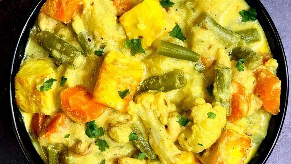 Navratan Korma · Navratan Korma is a delicious mixed vegetable curry dish loaded with veggies, nuts and fruits.