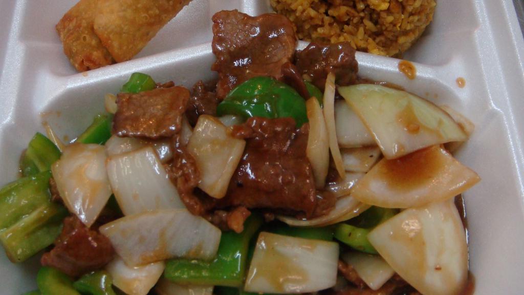 # 3  Pepper Steak · Sliced tender beef sauteed with onions and green peppers in a brown garlic sauce.