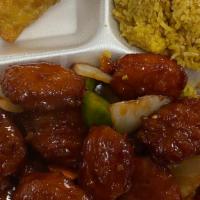 #8 *** General Tso Chicken ( White Chicken) (Hot) · All premium white meat breaded chunks sauteed with our signature general Tso sauce with onio...