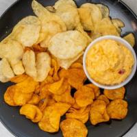 Chips & Jalapeño Pimento Cheese · Kettle chips served with a heaping side of penny's jalapeño pimento cheese for dipping.