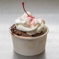 Classic Sundae · Choice of chocolate sauce or caramel sauce, whipped cream and a cherry on top of either vani...