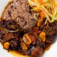 Oxtail & Butter Beans With Rice And Peas · 