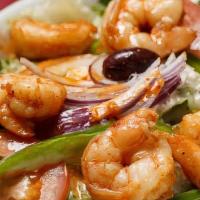Shrimp Salad  · Grilled Shrimp served over feta cheese or fatoush