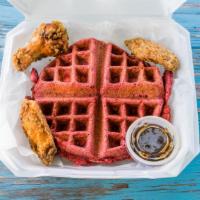 Red Velvet Waffle · You guessed it, just like red velvet cake, this waffle is flavorful, most light and fluffy, ...