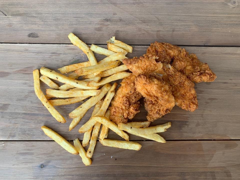 4Ct Chicken Tenders · A four count of our tender free-range chicken hand-breaded and fried to perfection! served with your choice of dipping sauce!