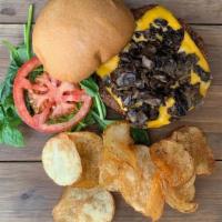 Lentil & Onion · Lentil and caramelized yellow onion blended patty topped with Cheddar cheese, fresh spinach,...
