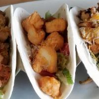 Taco Tue.Tacos · 3Tacos
Grilled Chicken
Grilled Fish or Fried
Grilled Shrimp or Fried
Tuesday only