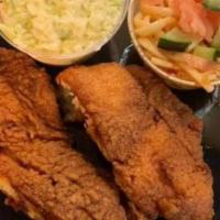 Hand Breaded Fried Flounder (Combo) · With choice of 1 side and beverage.