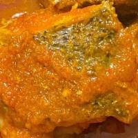 Okra Stew  With Steamed Croaker Fish · Includes your choice of swallow