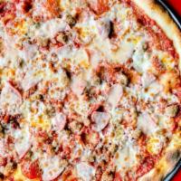 Meat Lovers Pizza (Large) · Pepperoni, Italian sausage, ham and bacon.