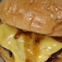Slidez N Fries House Burger · Fresh ground beef handcrafted pattie topped with seasoned fries and melted cheese